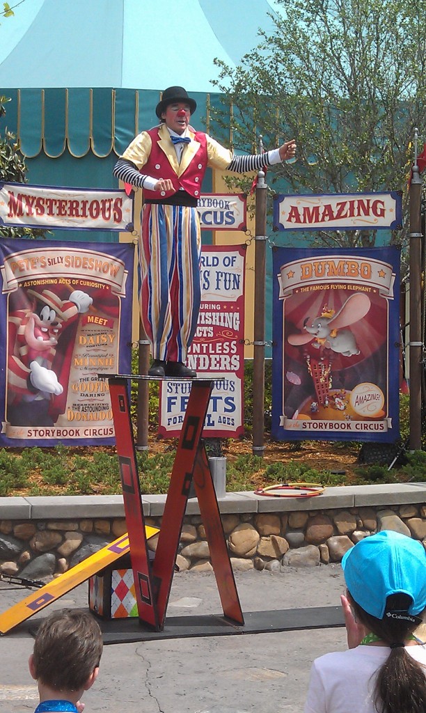 A performer on the way into Storybook Circus