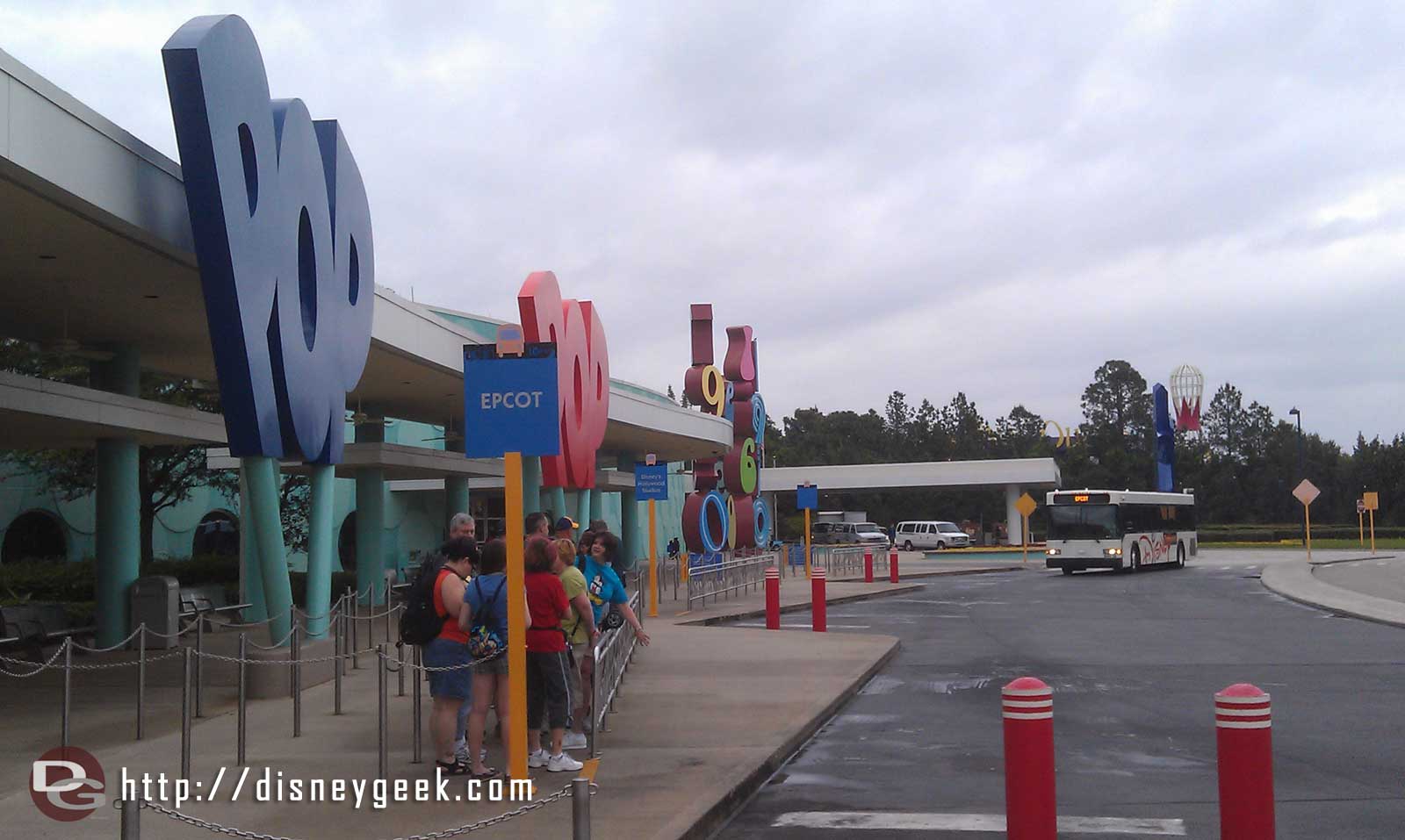 Another cloudy and cool morning here at Pop Century