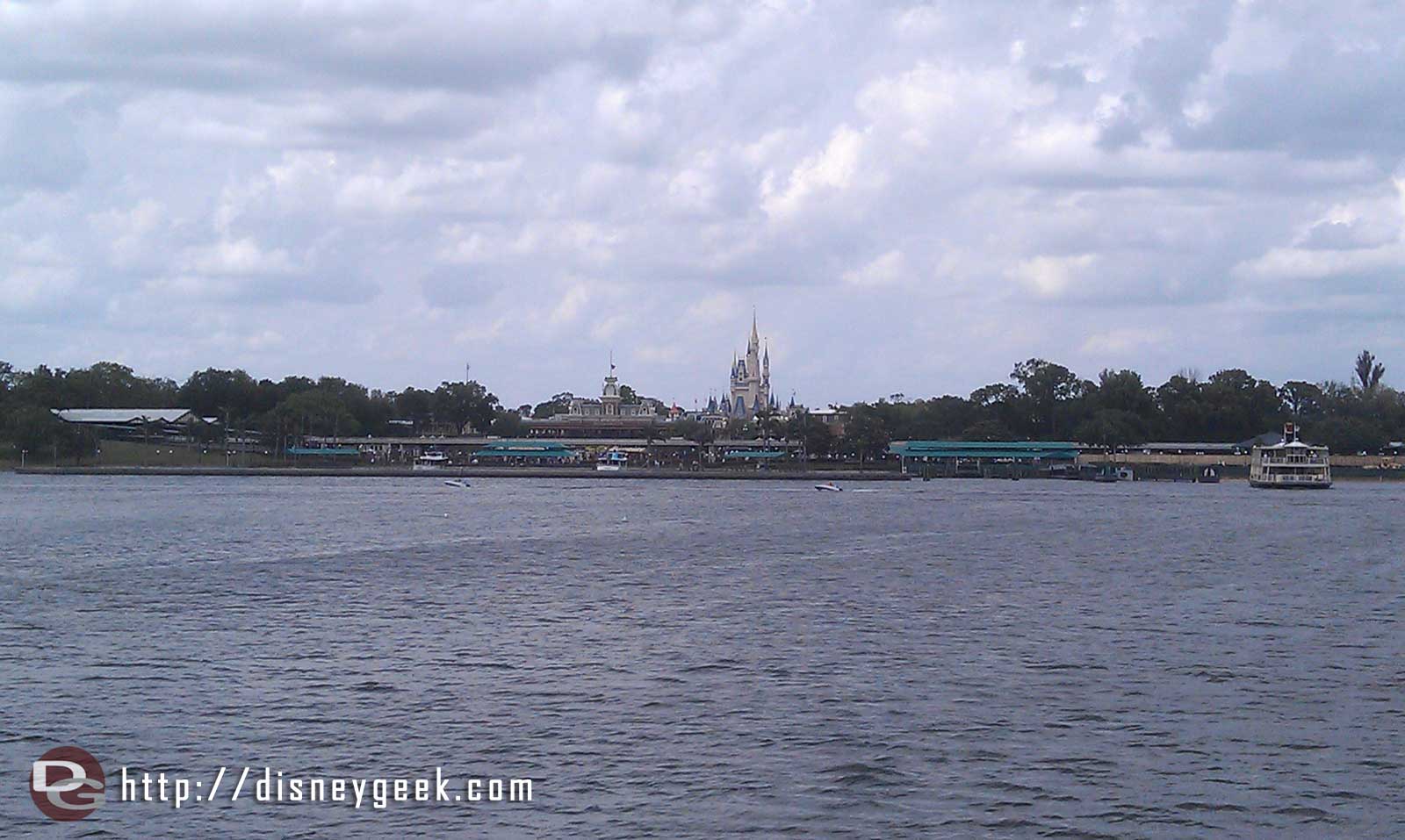 Approaching tbe Magic Kingdom by ferry