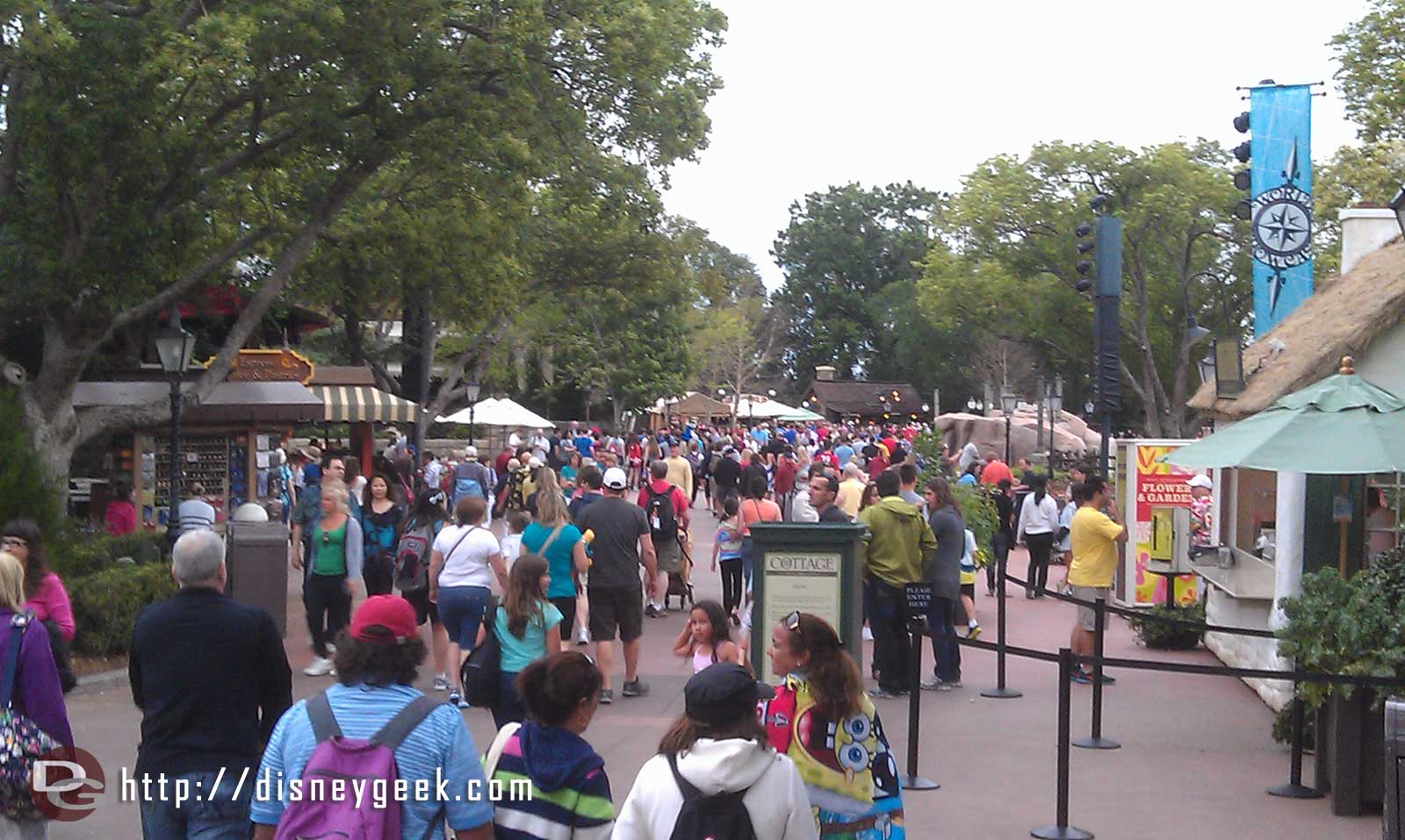 Epcot World Showcase is fairly busy this evening
