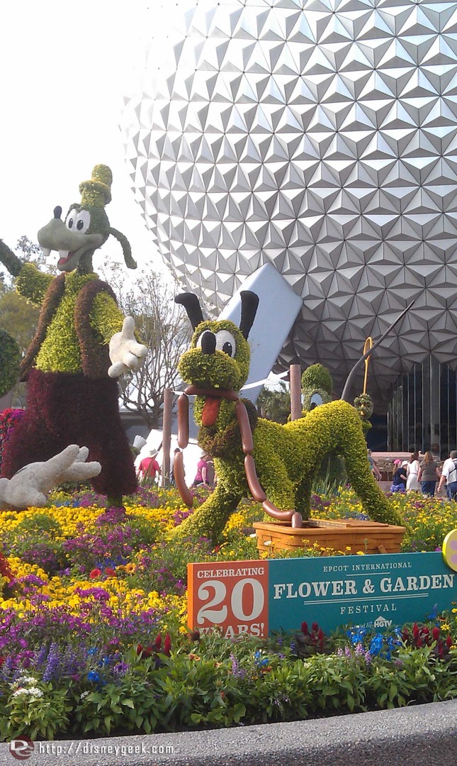 Epcot entrance topiary display