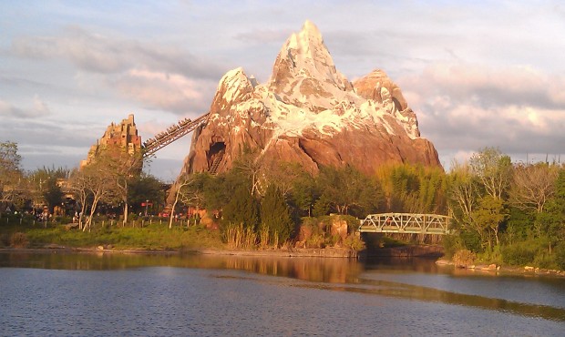 Expedition Everest from the Flame Tree BBQ seating area