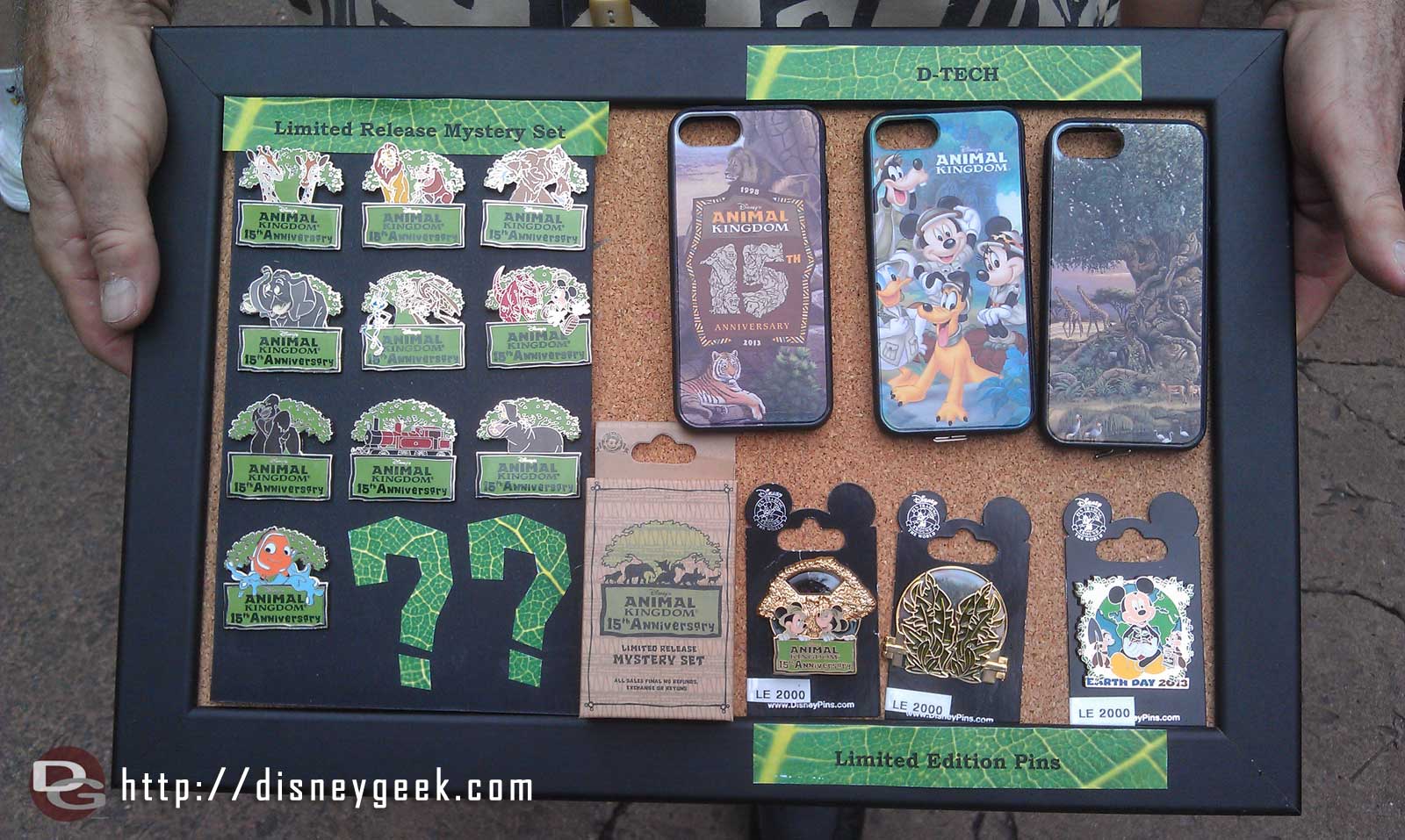 Some of the DAK15 merchandisepins and iPhone cases that iswas available
