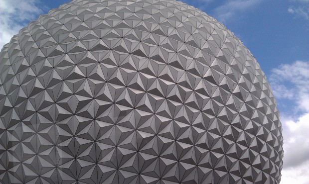 Spaceship Earth as we passed by on the Monorail