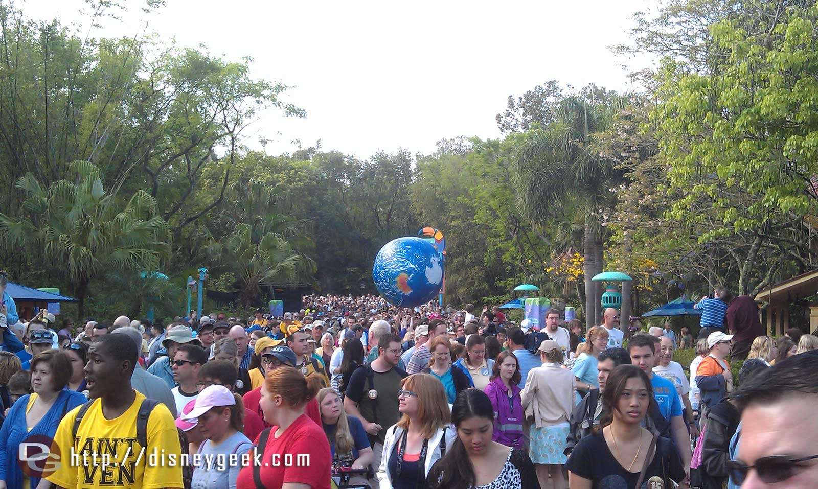 The Earth ball making its way through the crowd DAK15