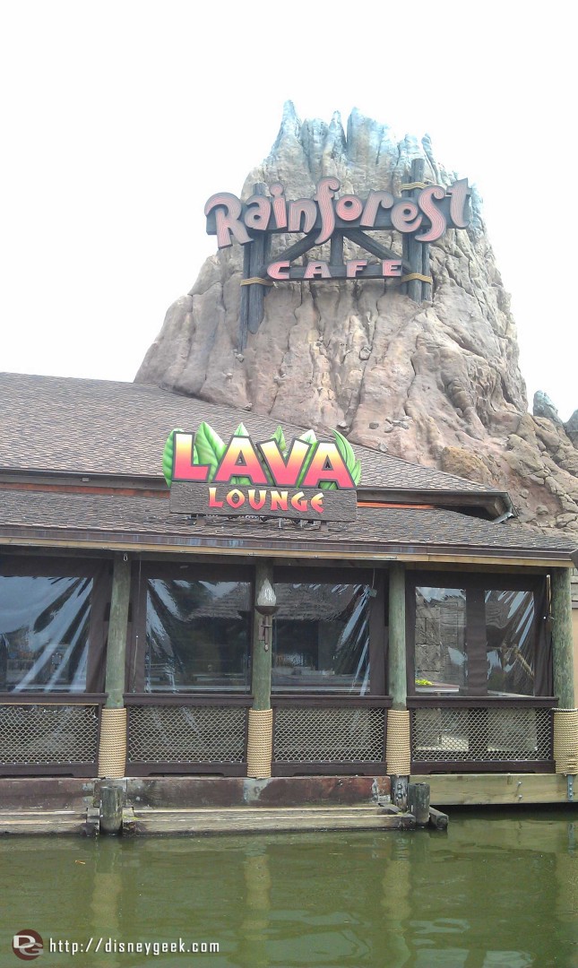 The Lava Lounge at the Rainforest Cafe still under construction