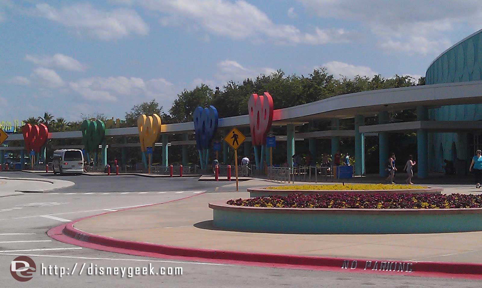 The Pop Century bus stops.