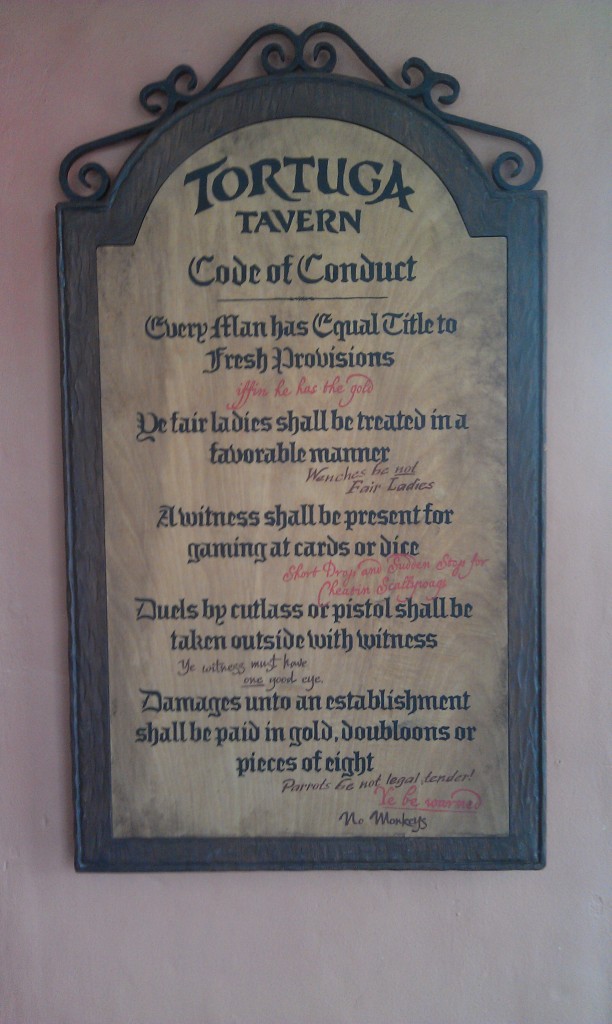 The Tortuga Tavern code of conduct