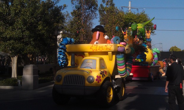 The Toy Story segment rolling along in the Pixar Play Parade