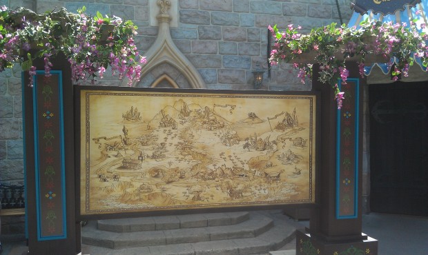 A photo backdrop in Fantasyland for tonights media event