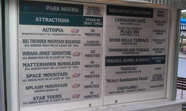 Current #Disneyland waittimes