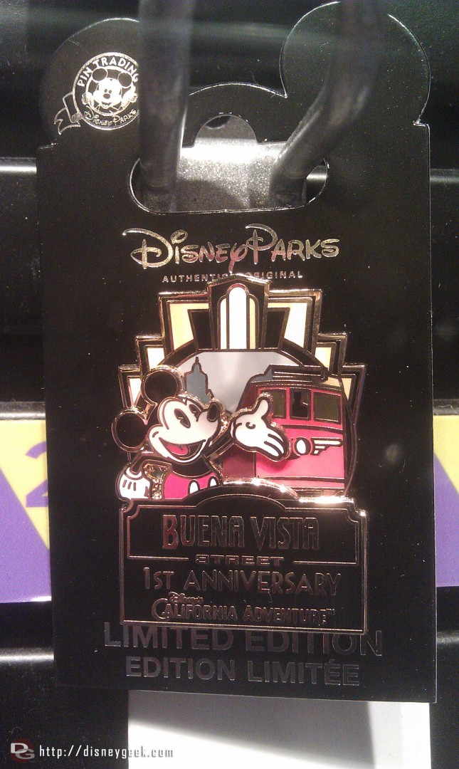 First Anniversary pin for BuenaVistaStreet