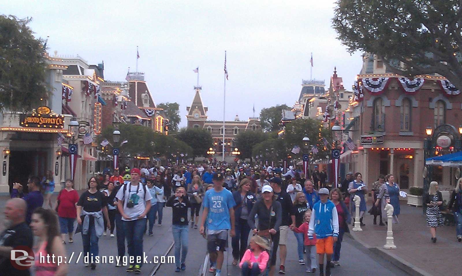 Guests streaming into the park