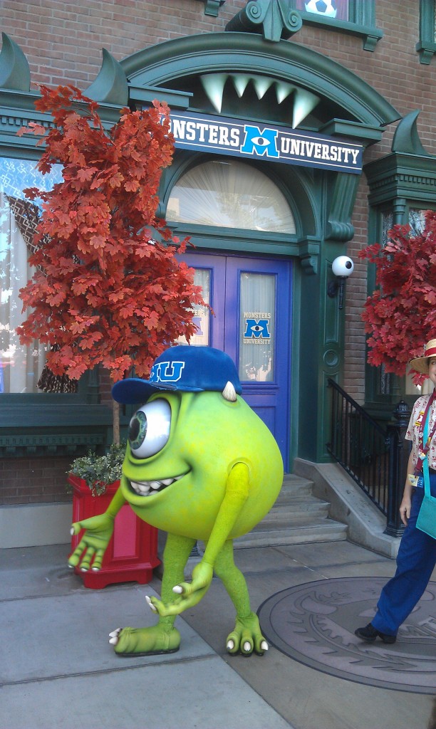I showed up at the Monsters University photo spot just as Mike was leaving