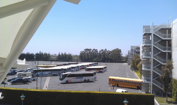 Just arrived at the #Disneyland Resort for the afternoon/evening.  Not that many buses in the lot yet.