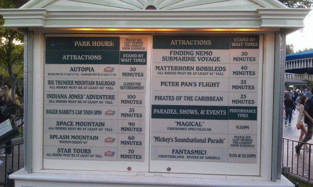 One last look at the #Disneyland wait board before heading out