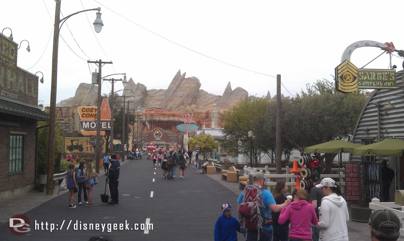 Radiator Springs is quiet this morning CarsLand