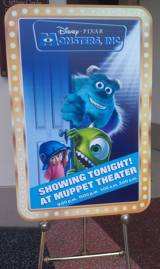 There are screenings this evening of Monsters Inc