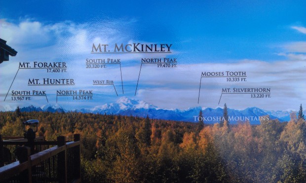 A map showing the peaks and heights Mt McKinley #Alaska