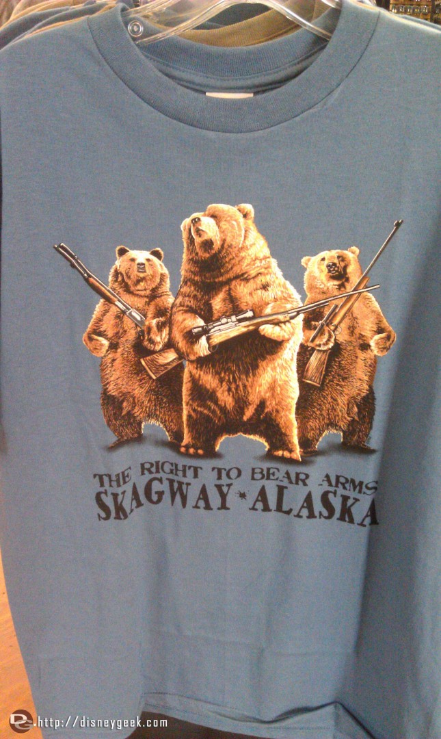 Cousins of the Country Bears on a shirt in Skagway Alaska