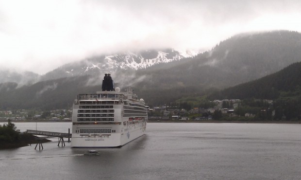 Today we are in Juneau #Alaska there are three other ships in.