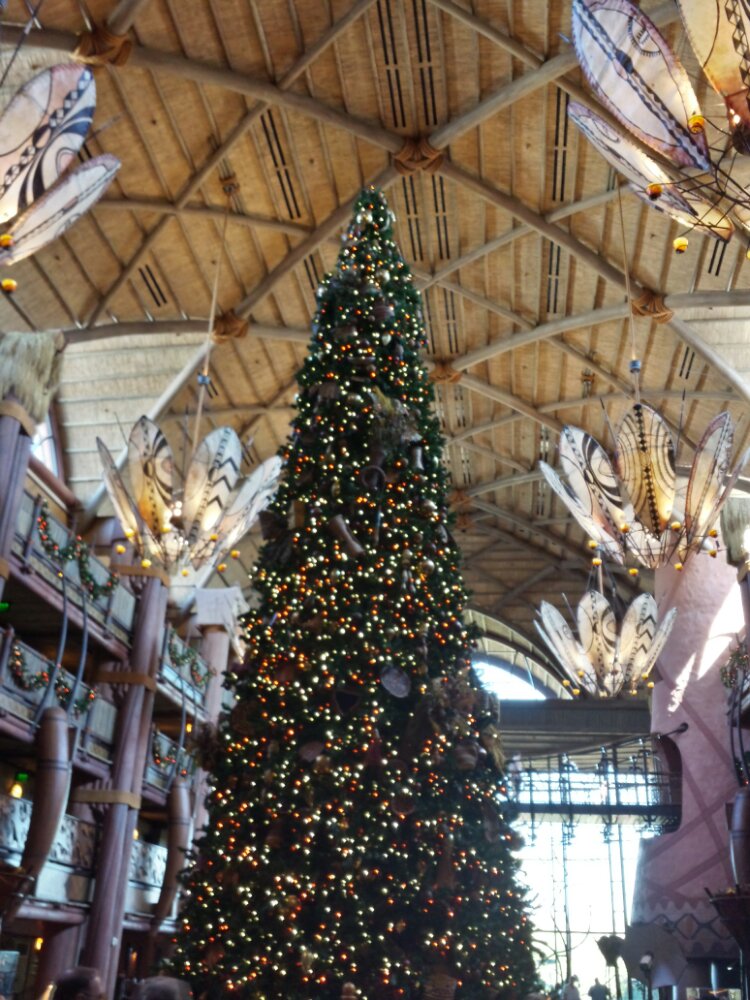 The Christmas Tree in the Lobby of the Animal Kingdom Lodge