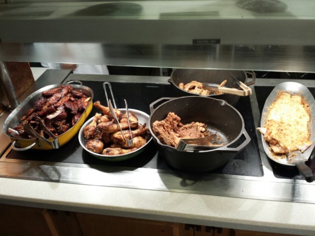 Some of the food on the buffet at Trails End