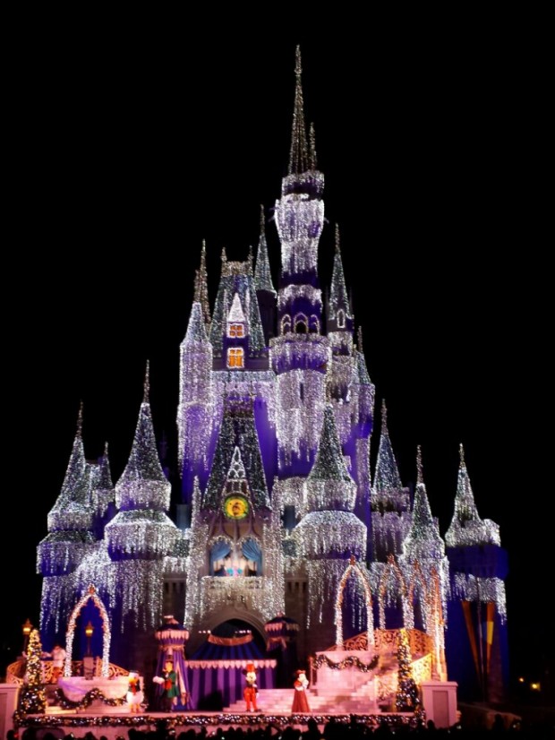 After the lights were turned on for Cinderella Castle