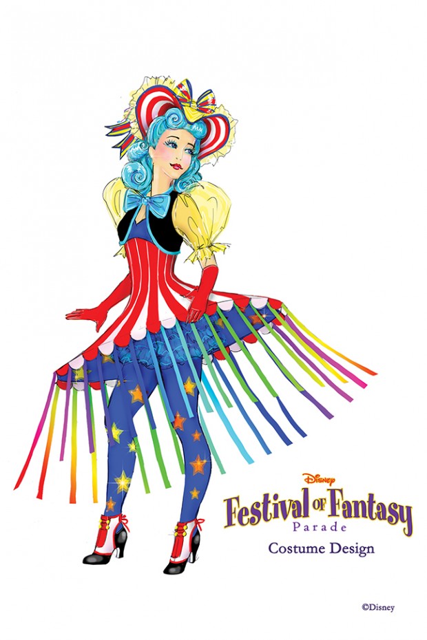 A Sneak Peek at Disney Festival of Fantasy Parade Costumes: Cha Cha Girl Design Sketch