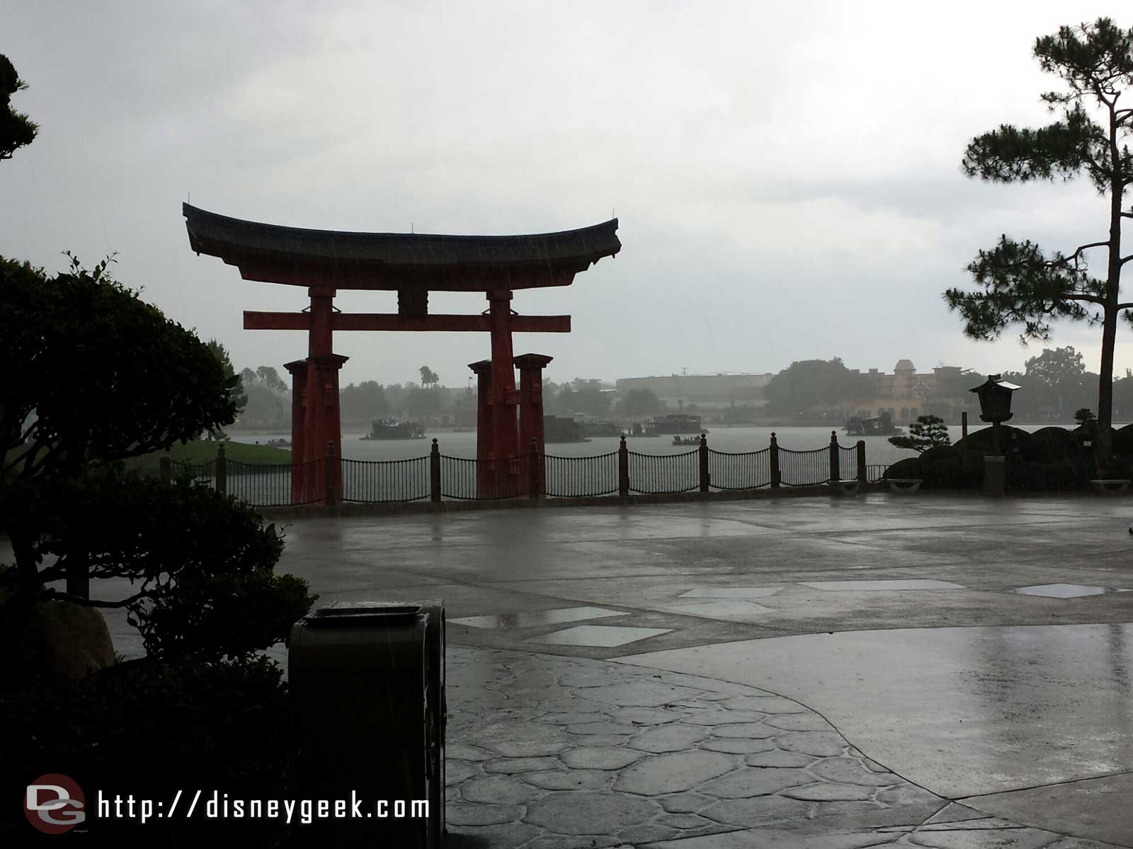 Epcot - Japan - waiting out the rain storm