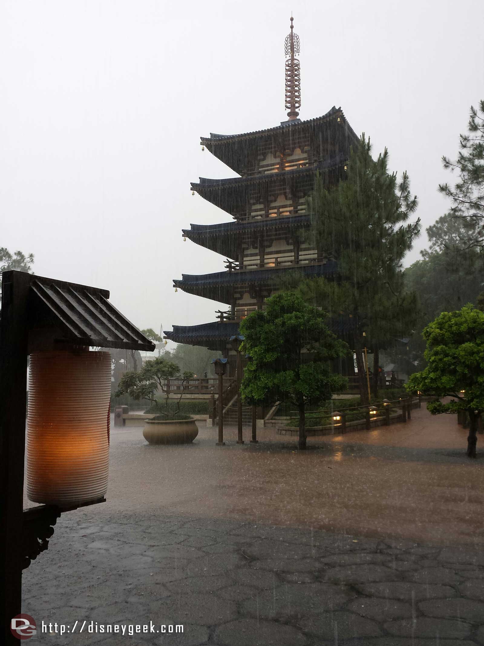 Epcot - Japan - waiting out the rain storm