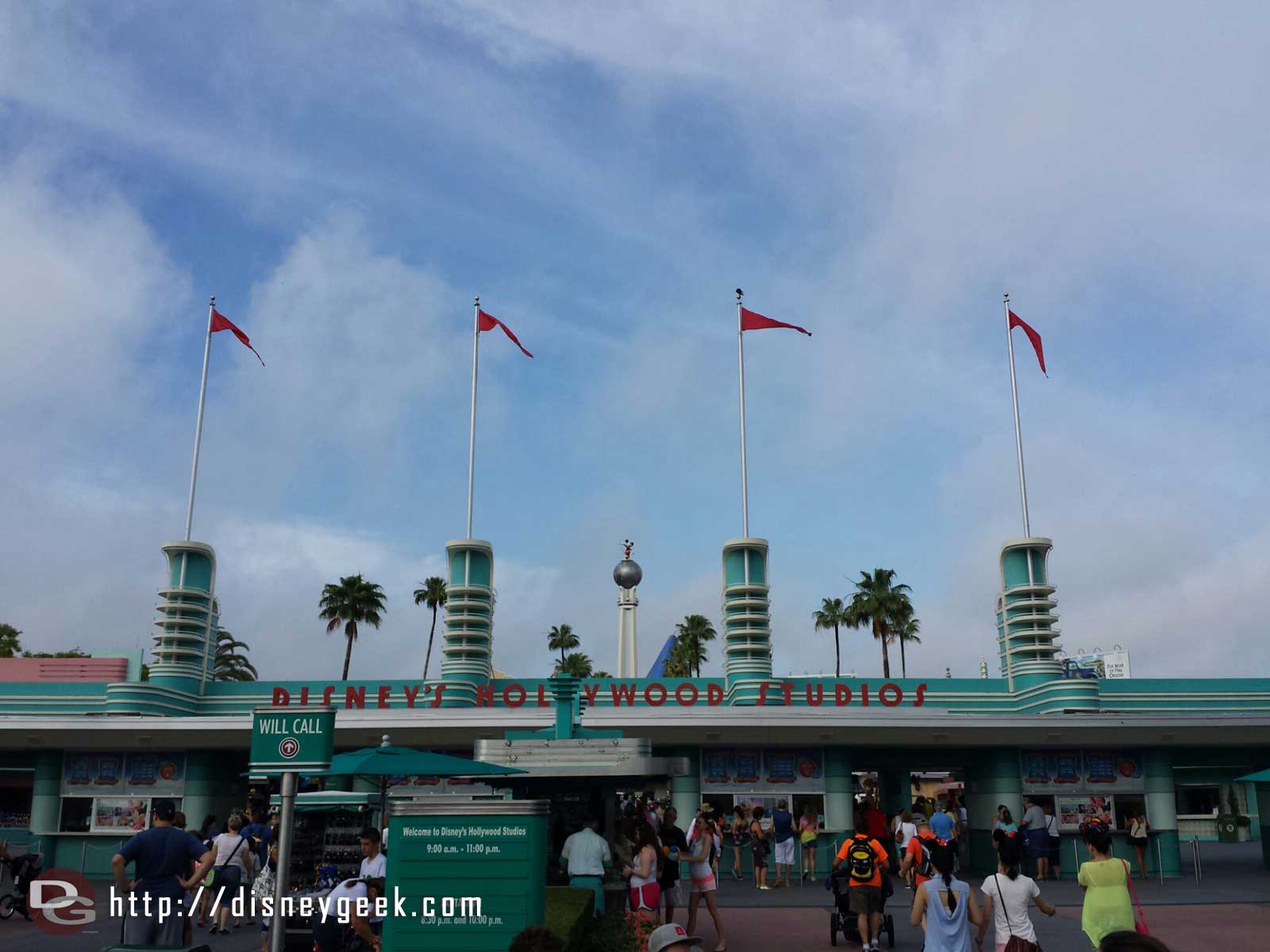 Arriving at Disney's Hollywood Studios themepark