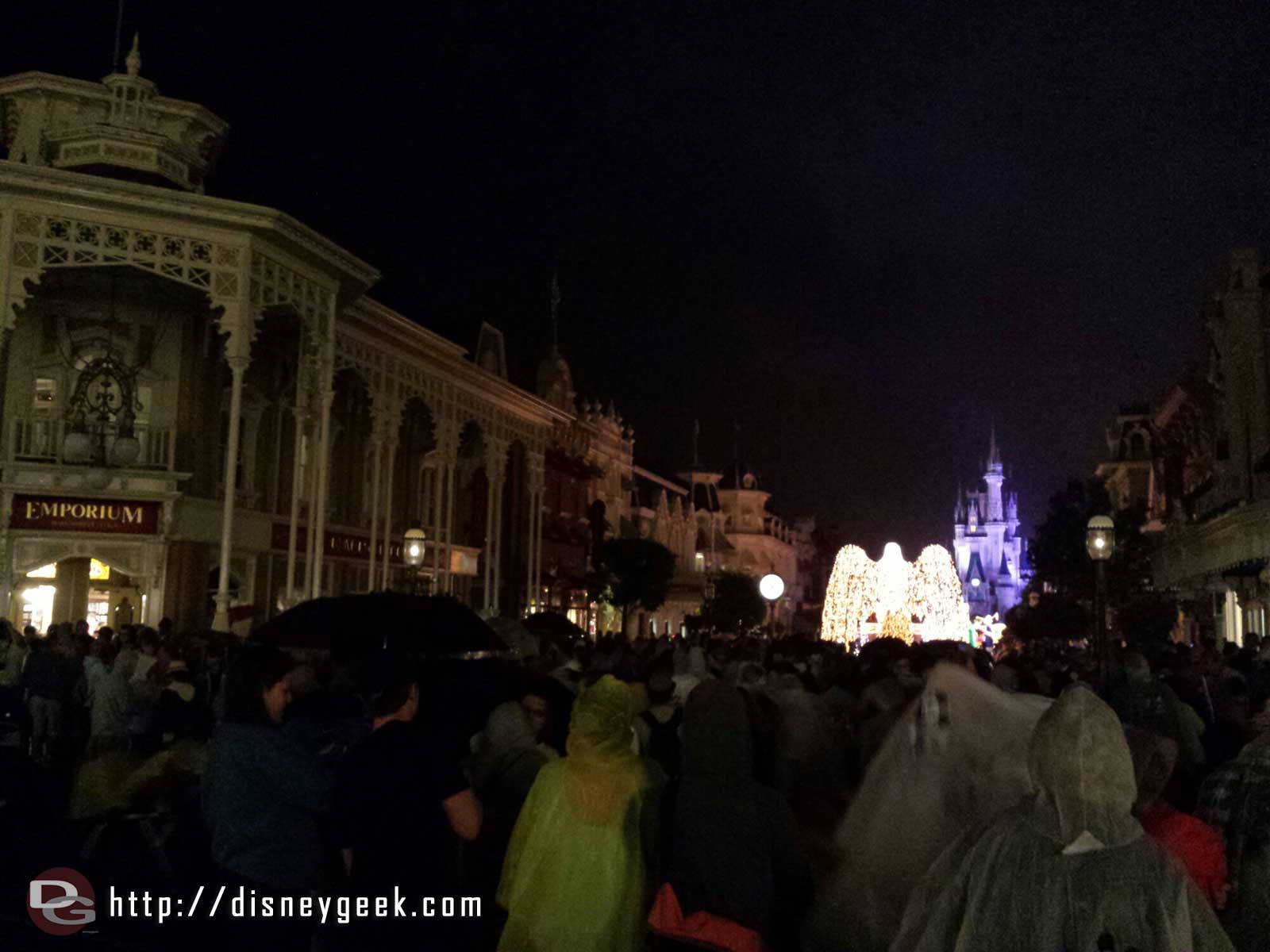 As the parade made its way up Main Street the rain started to fall harder.