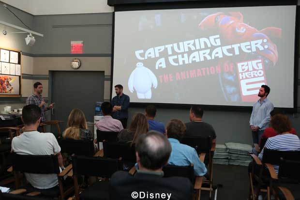 "BIG HERO 6" Pictured (L-R): Michael Franceschi (Animation Supervisor), Zach Parrish (Head of Animation), Nathan Engelhardt (Animation Supervisor). Photo by: Patrick Wymore. ©2014 Disney. All Rights Reserved.