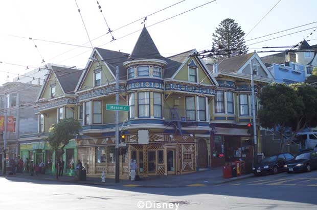 "BIG HERO 6" – (Progression Image 1 of 3) Filmmakers combed the streets of San Francisco to find this architectural gem that  served as the inspiration for Aunt Cass's Cafe. ©2014 Disney. All Rights Reserved.