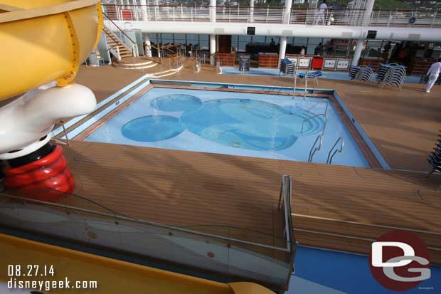 Disney Fantasy - An early morning walk around the ship.  Mickey's Pool is quiet at 8am