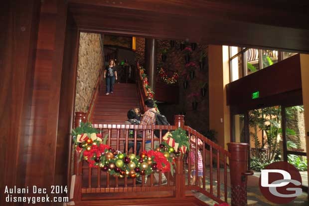Aulani - Christmas - The stairs leading up to the lobby outside of Makahiki