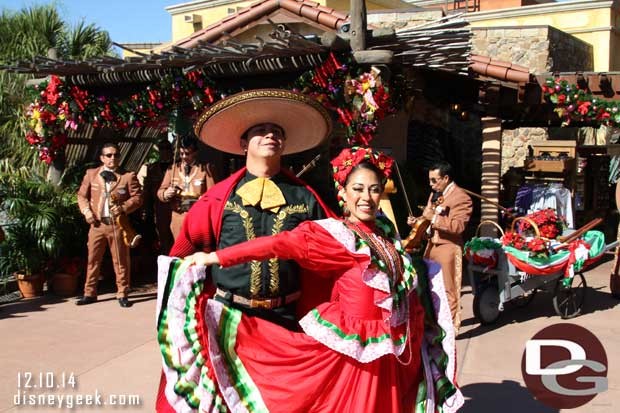 Two dancers join the festivities.