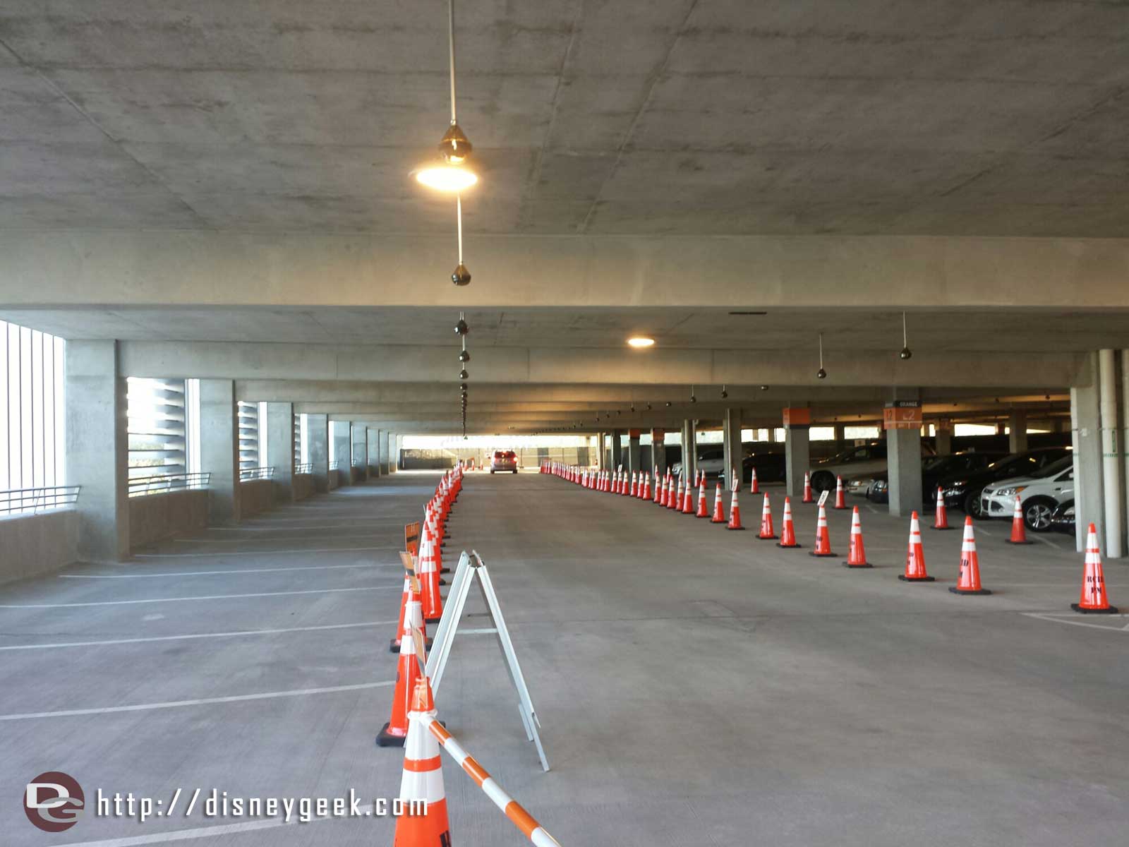 A look inside the new Disney Springs parking garage that is partially open to guests.