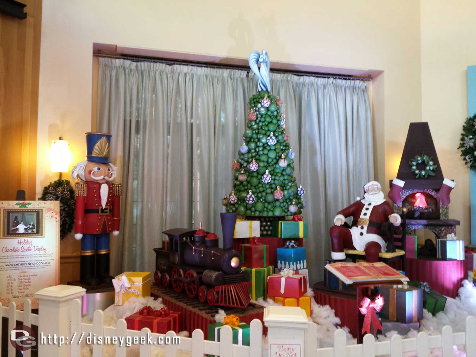 The Holiday Chocolate Santa Display at the Swan hotel.