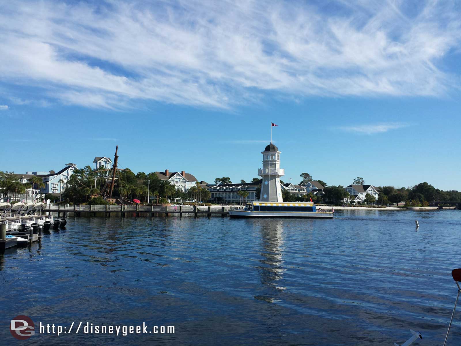 The Disney's Yacht Club Resort dock/lighthouse