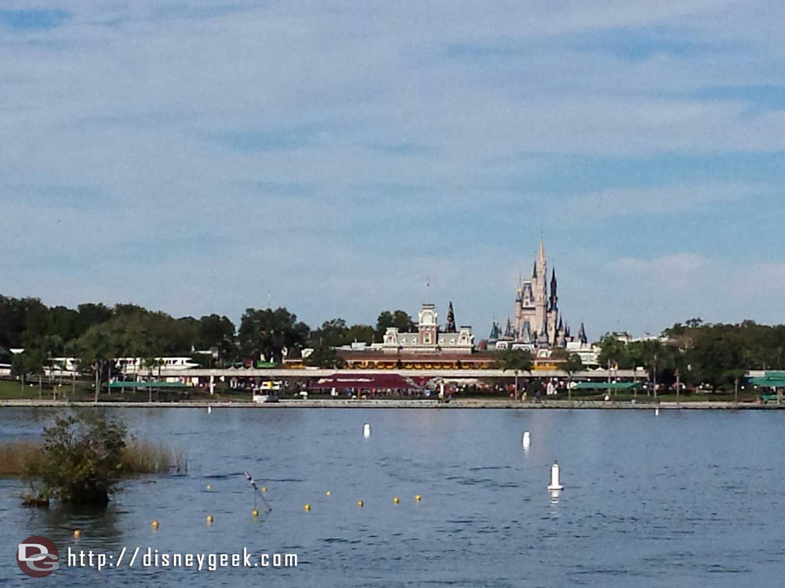 Always an impressive and fun view to approach the Magic Kingdom by Ferry.. I highly recommend this to first time visitors. Unfortunately with the Disney buses dropping you off at the park now most do not experience this.