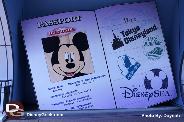 Don't forget your passport! You can see this giant passport is at at end of the Disney Store Tokyo.