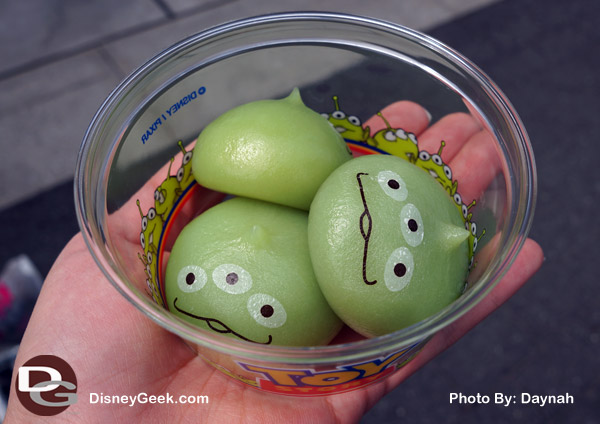 Mochi treats in the shape of Toy Story Aliens at Tokyo DisneySea