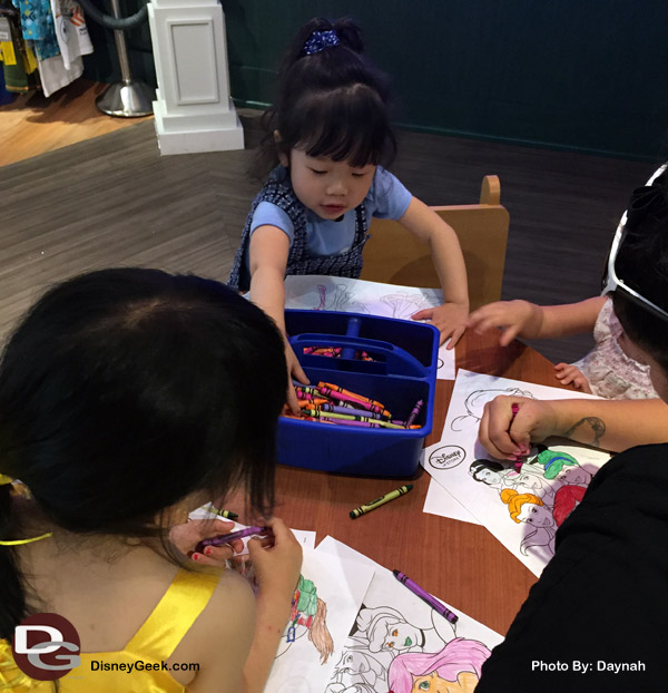 Coloring at the Disney Store