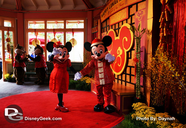 Mickey and Minnie waved to us as we stood in line for the Lunar New Year Character Meet and Greet