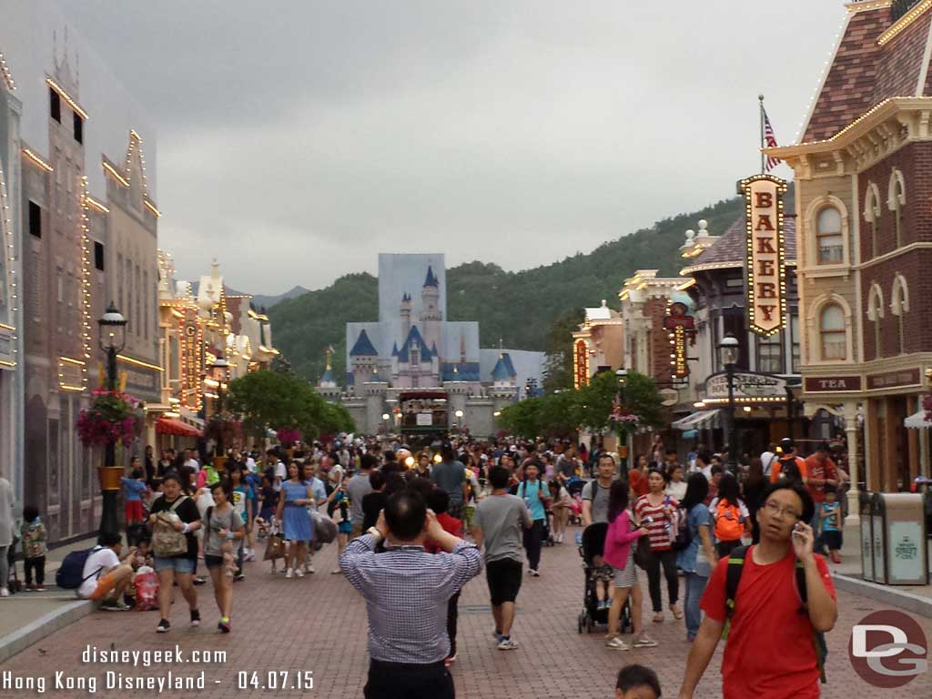 Hong Kong Disneyland - Sleeping Beauty Castle renovations underway.