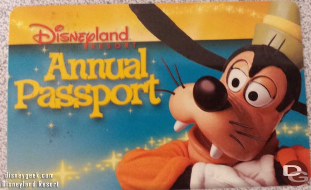 Disneyland Annual Pass 2003-05