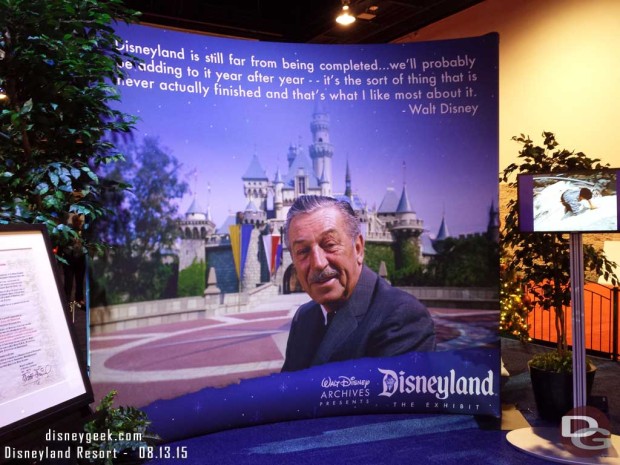 Walt to close out the Walt Disney Archives Presents - Disneyland: The Exhibit