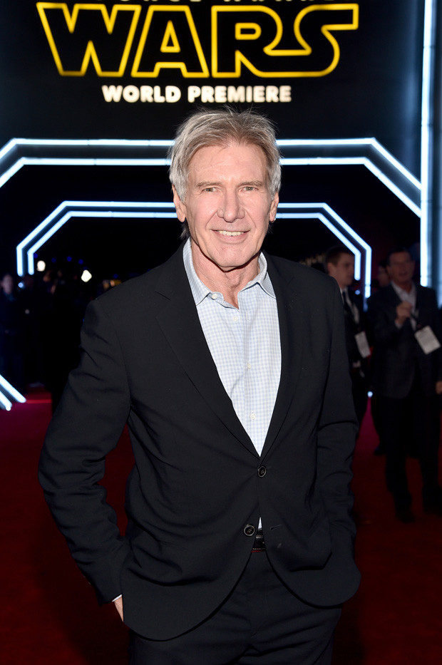 HOLLYWOOD, CA - DECEMBER 14: Actor Harrison Ford attends the World Premiere of ?Star Wars: The Force Awakens? at the Dolby, El Capitan, and TCL Theatres on December 14, 2015 in Hollywood, California.  (Photo by Alberto E. Rodriguez/Getty Images for Disney) 